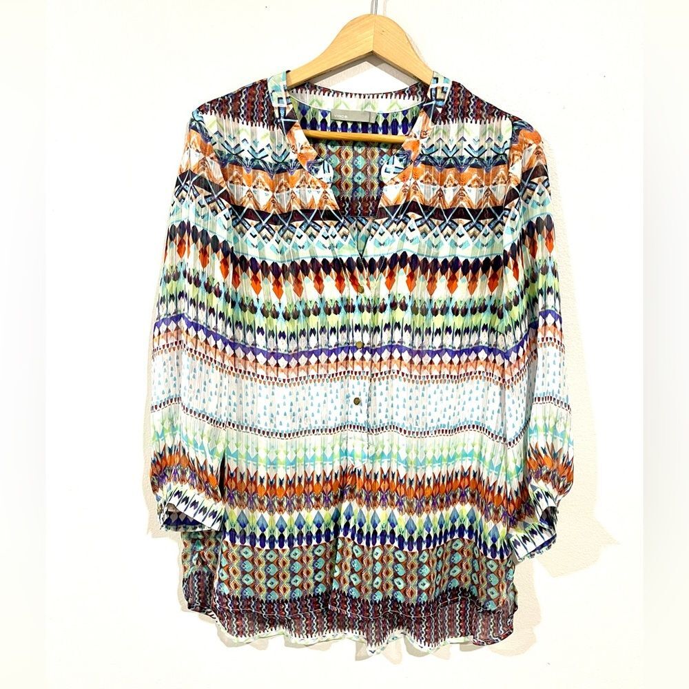 Vince women’s Blouse South Western Print Size M. Oversized See Measur…
